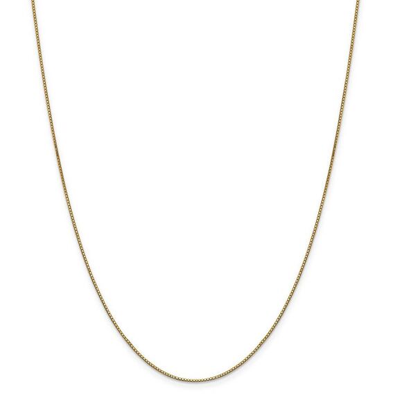 Children's 0.9mm, 14k Yellow Gold, Solid Box Chain Necklace, 14 Inch - Picture 3 of 8